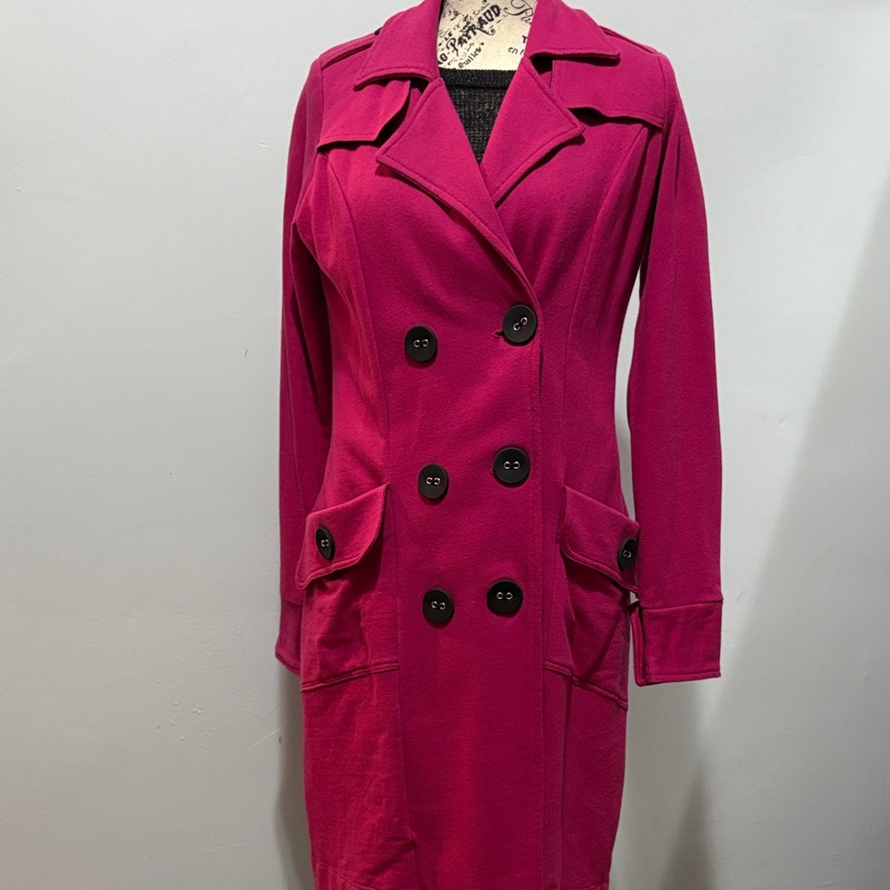 Women's Double-Breasted Pink Coat
